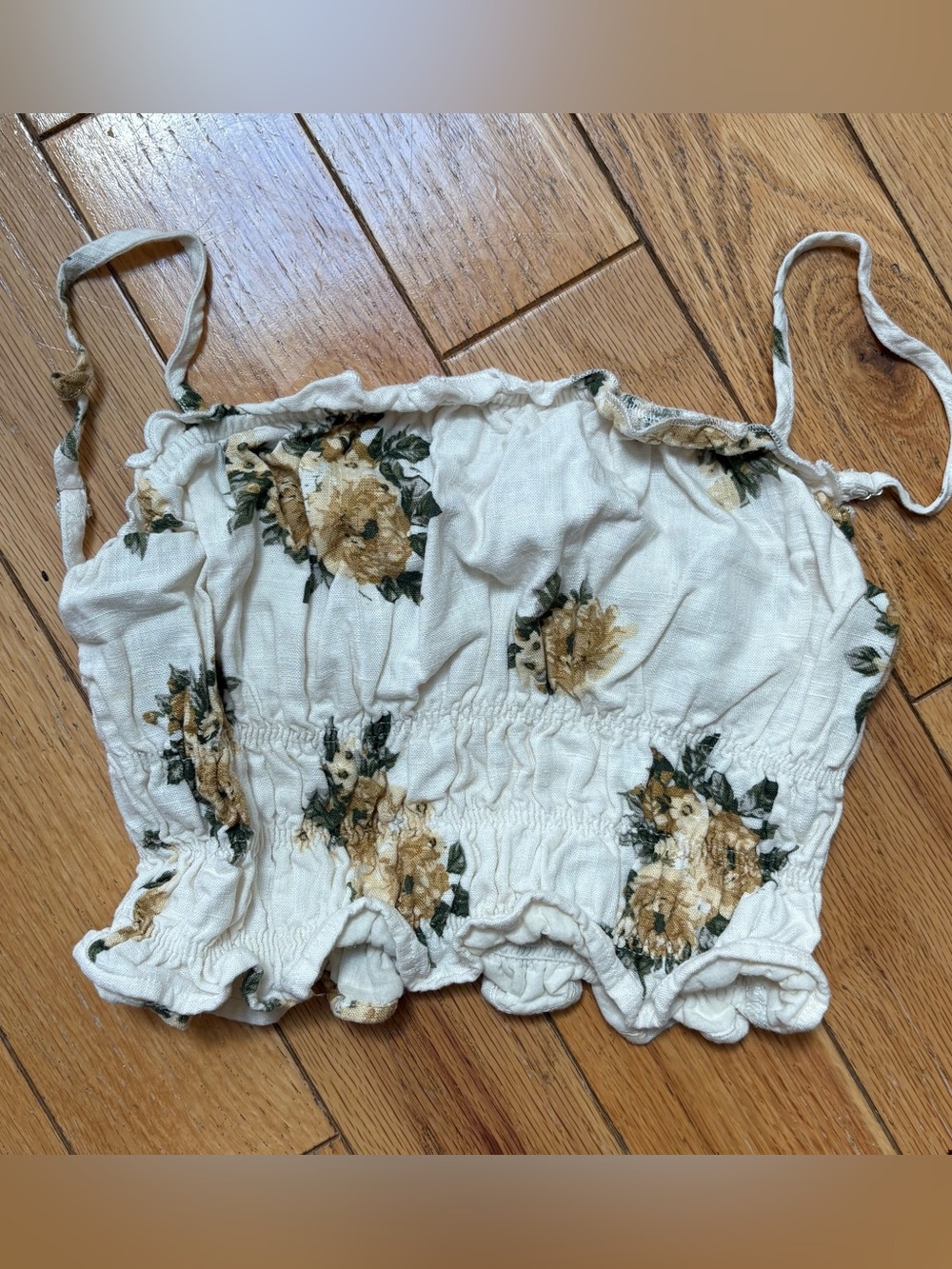 Smocked Floral Crop Top -